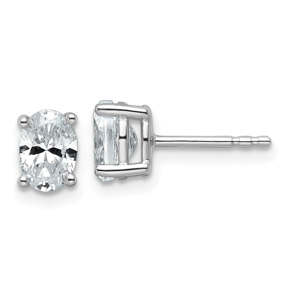 14K Weißgold 3 ct. Laborgezüchtete Diamant VS/SI+ G+ Oval Komplett-Solitär-Ohrstecker