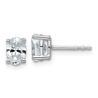14K Weißgold Ohrstecker mit Laborgezüchteten Diamanten im Ovalschliff, 4-Krappen-Fassung, hohes Gewicht, 1 ct. VS/SI+ G+
