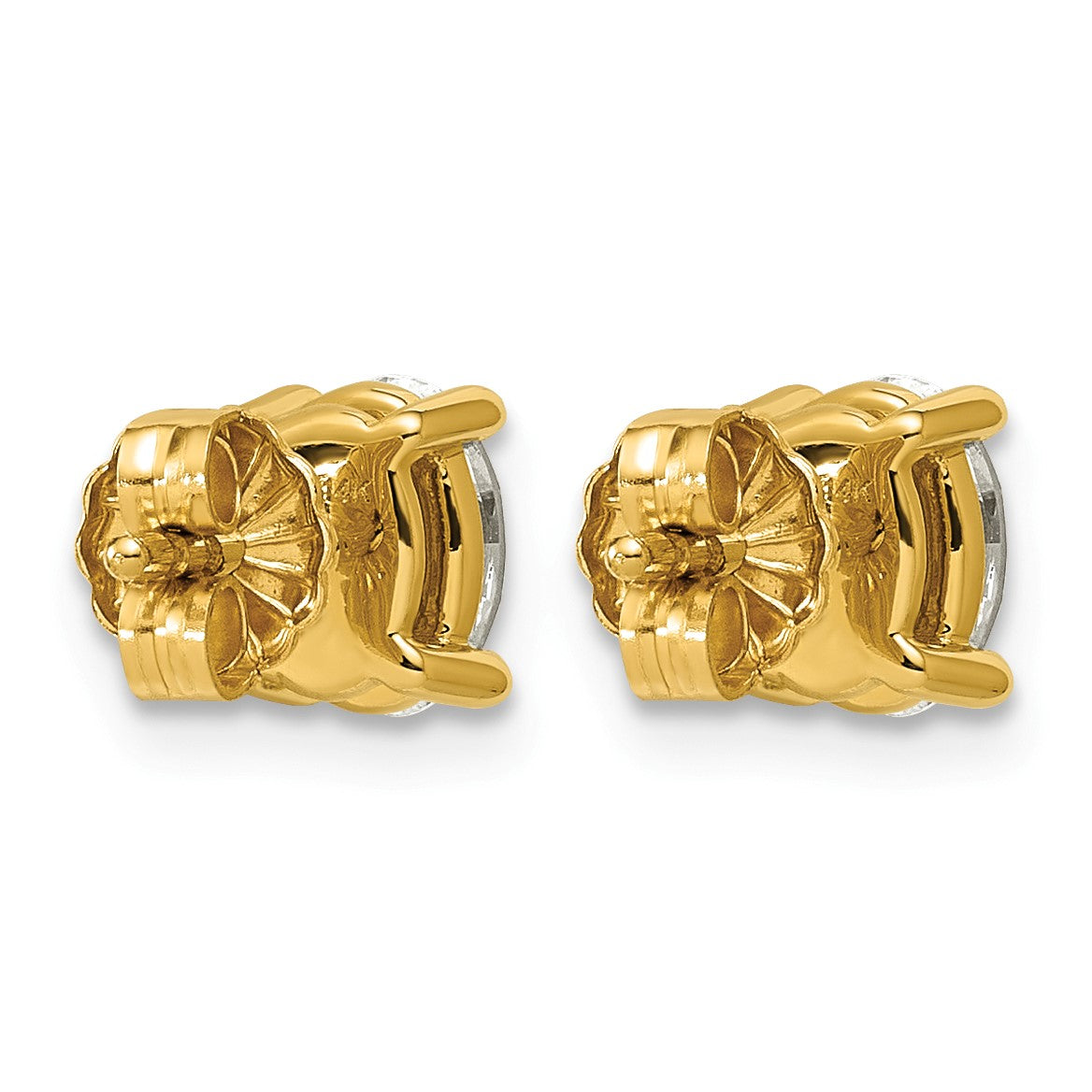 14K Gelbgold 1 ct. Zertifizierte Laborgezüchtete Diamant VS/SI+ G+ Oval 4-Krappen Hohes Gewicht Ohrstecker