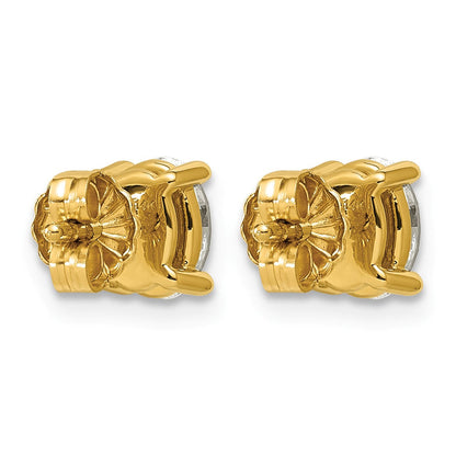 14K Gelbgold 1 ct. Zertifizierte Laborgezüchtete Diamant VS/SI+ G+ Oval 4-Krappen Hohes Gewicht Ohrstecker