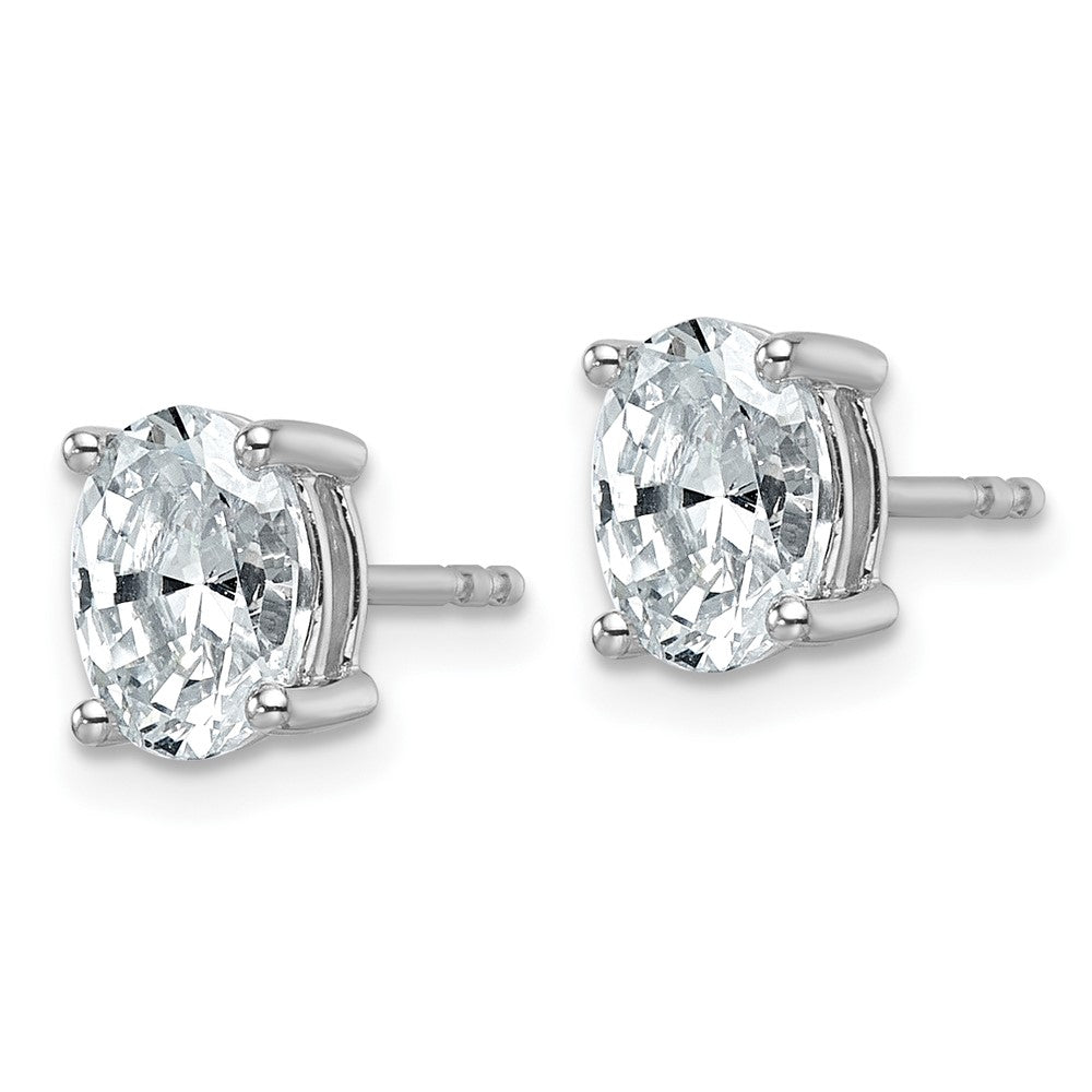 14K Weißgold Ohrstecker mit 1,5 ct. im Gesamtgewicht Labor-gezüchteten Diamanten VS/SI+ G+ im Ovalschliff, 4-Krappen-Fassung, hohes Gewicht