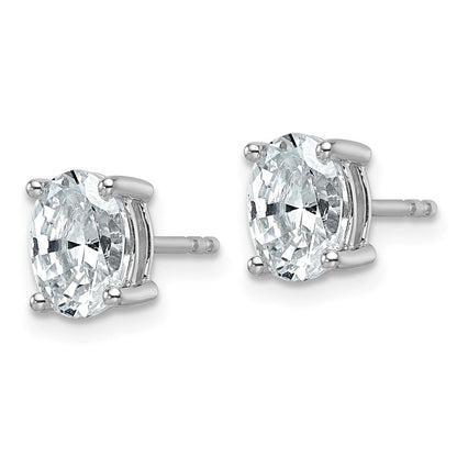14K Weißgold Ohrstecker mit 1,5 ct. im Gesamtgewicht Labor-gezüchteten Diamanten VS/SI+ G+ im Ovalschliff, 4-Krappen-Fassung, hohes Gewicht