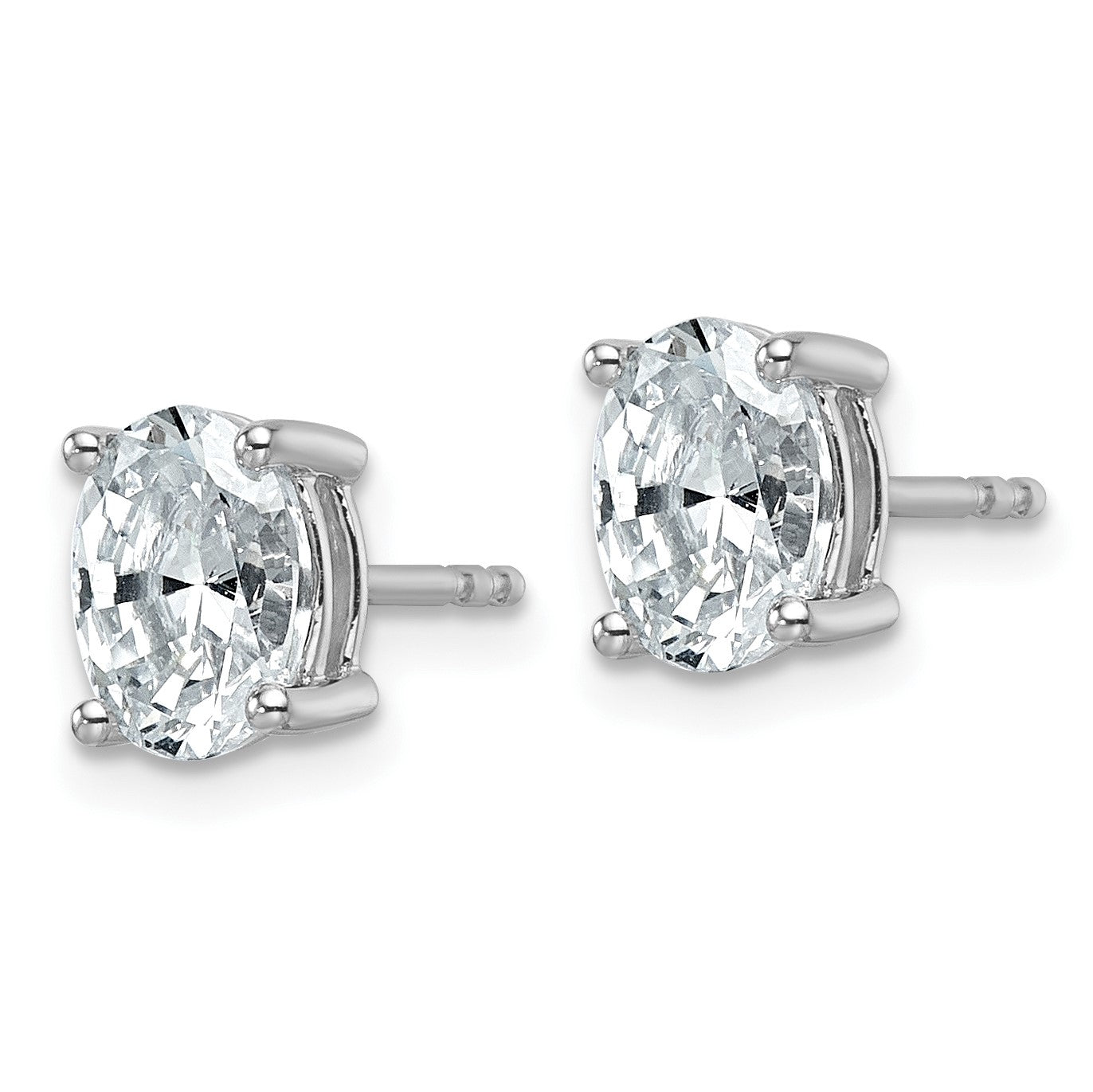 14K Weißgold Ohrstecker mit 1,5 ct. im Gesamtgewicht Labor-gezüchteten Diamanten VS/SI+ G+ im Ovalschliff, 4-Krappen-Fassung, hohes Gewicht