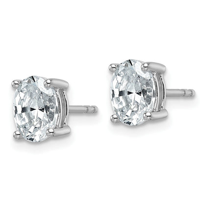 14K Weißgold Ohrstecker mit 1,5 ct. im Gesamtgewicht Labor-gezüchteten Diamanten VS/SI+ G+ im Ovalschliff, 4-Krappen-Fassung, hohes Gewicht
