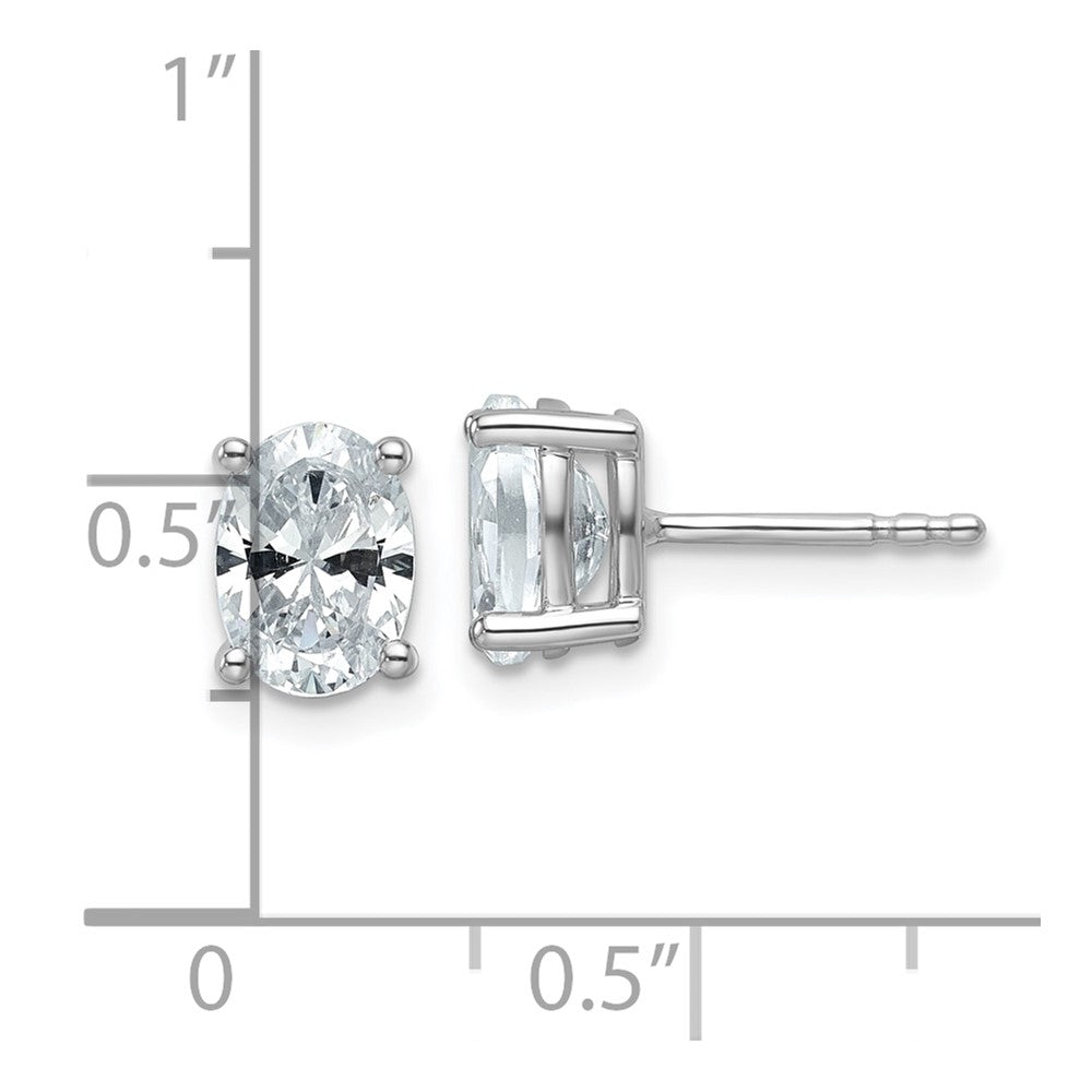 14K Weißgold Ohrstecker mit 1,5 ct. im Gesamtgewicht Labor-gezüchteten Diamanten VS/SI+ G+ im Ovalschliff, 4-Krappen-Fassung, hohes Gewicht