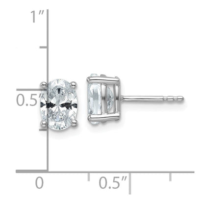 14K Weißgold Ohrstecker mit 1,5 ct. im Gesamtgewicht Labor-gezüchteten Diamanten VS/SI+ G+ im Ovalschliff, 4-Krappen-Fassung, hohes Gewicht