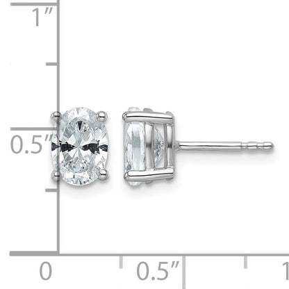 14K Weißgold Ohrstecker mit 1,5 ct. im Gesamtgewicht Labor-gezüchteten Diamanten VS/SI+ G+ im Ovalschliff, 4-Krappen-Fassung, hohes Gewicht