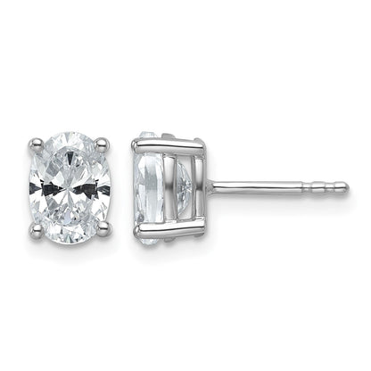 14K Weißgold Ohrstecker mit 1,5 ct. im Gesamtgewicht Labor-gezüchteten Diamanten VS/SI+ G+ im Ovalschliff, 4-Krappen-Fassung, hohes Gewicht