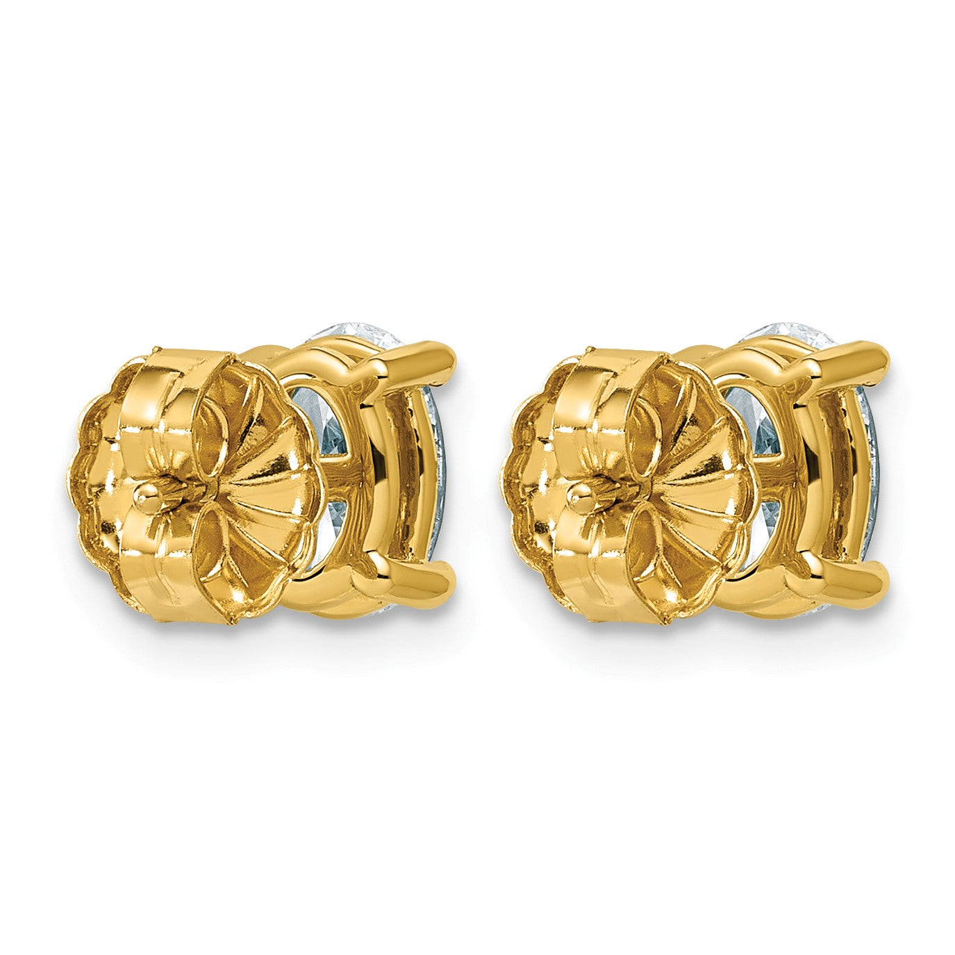 14K Gelbgold Ohrstecker mit 1,5 ct. zertifizierten, im Labor gezüchteten Diamanten, VS/SI+, G+, Oval, 4-Krappen-Fassung, Hohes Gewicht