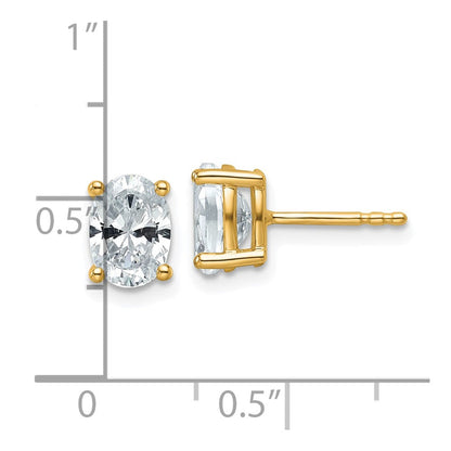 14K Gelbgold Laborgezüchtete Diamant-Ohrstecker, Oval, 4-Krappen-Fassung, Schweres Gewicht, 1,5 ct., VS/SI+ G+