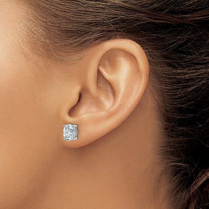 14K Weißgold Laborgezüchtete Diamant-Ohrstecker, 2 ct., VS/SI+ G+, Oval, 4-Krappen-Fassung, Hohes Gewicht