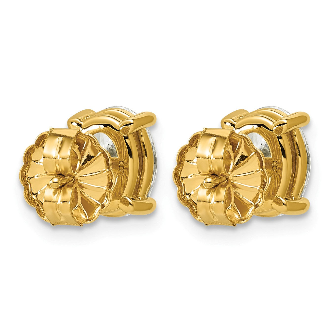 14K Gelbgold Ohrstecker mit 2 ct. im 4-Krappen-Zackenbesatz gefassten laborgezüchteten Diamanten im Ovalschliff, VS/SI+ G+, hohes Gewicht