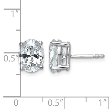 14K Weißgold Ohrstecker mit 3 ct. zertifiziertem Labor-Diamant, oval, Solitär, VS/SI+ G+
