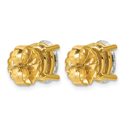 14K Gelbgold Ohrstecker mit 3 ct. im Labor gezüchteten Diamanten, VS/SI+ G+, oval, Solitär, komplett