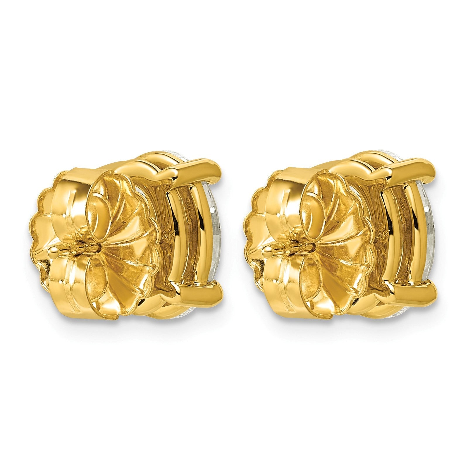 14K Gelbgold 4 ct. Zertifizierte Im Labor Gezüchtete Diamant-Ohrstecker VS/SI+ G+ Oval 4-Krappen-Fassung Schweres Gewicht