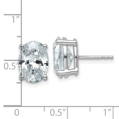 Ohrstecker aus 14K Weißgold mit 5 ct. Laborgezüchteten Diamanten, VS/SI+, G+, Oval, 4-Zacken-Fassung, schweres Gewicht