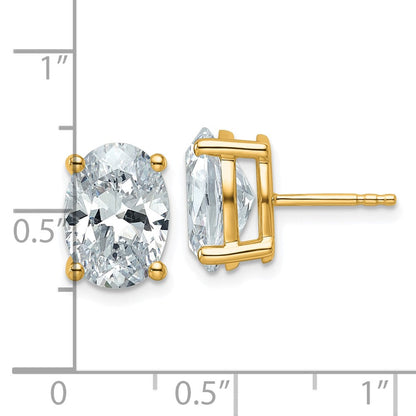 14K Gelbgold 5 ct. Laborgezüchtete Diamanten VS/SI+ G+ Oval 4-Krappen-Fassung Schweres Gewicht Ohrstecker