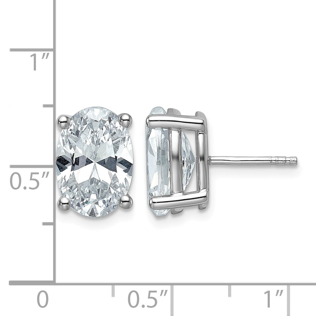 14K Weißgold Zertifizierte Im Labor Gezüchtete Diamant-Ohrstecker, 6 ct., VS/SI+, G+, Oval, 4-Krappen-Fassung, Schweres Gewicht