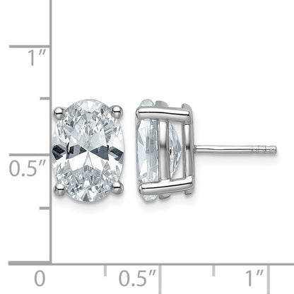 14K Weißgold Zertifizierte Im Labor Gezüchtete Diamant-Ohrstecker, 6 ct., VS/SI+, G+, Oval, 4-Krappen-Fassung, Schweres Gewicht