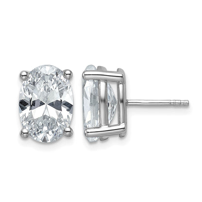 14K Weißgold Zertifizierte Im Labor Gezüchtete Diamant-Ohrstecker, 6 ct., VS/SI+, G+, Oval, 4-Krappen-Fassung, Schweres Gewicht