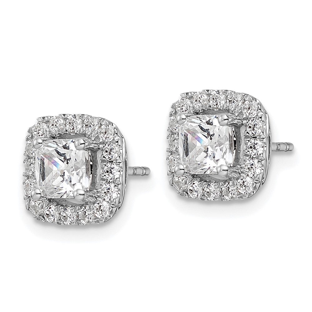 14K Weißgold 0,375 ct. Laborgezüchtete Diamanten VS/SI+ G+ Weißer Saphir April-Geburtsstein Halo-Ohrstecker