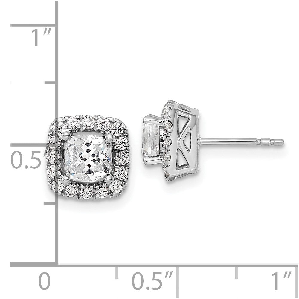 14K Weißgold 0,375 ct. Laborgezüchtete Diamanten VS/SI+ G+ Weißer Saphir April-Geburtsstein Halo-Ohrstecker