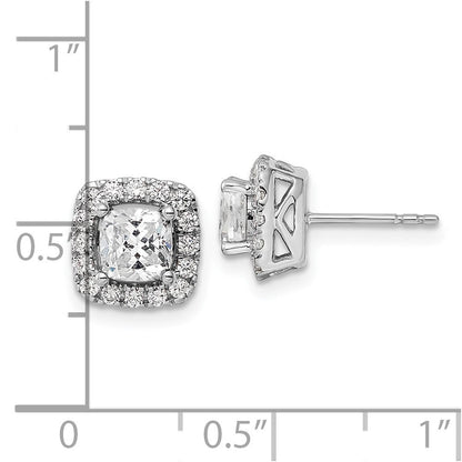 14K Weißgold 0,375 ct. Laborgezüchtete Diamanten VS/SI+ G+ Weißer Saphir April-Geburtsstein Halo-Ohrstecker