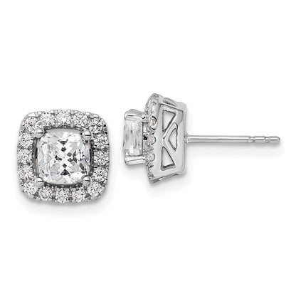 14K Weißgold 0,375 ct. Laborgezüchtete Diamanten VS/SI+ G+ Weißer Saphir April-Geburtsstein Halo-Ohrstecker