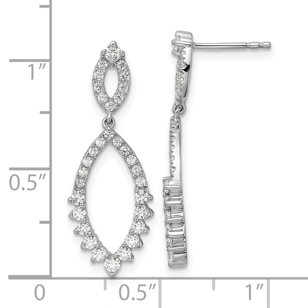14K Weißgold Mode-Ohrhänger mit Stecker-Verschluss, 0,875 ct. Laborgezüchtete Diamanten VS/SI+ G+