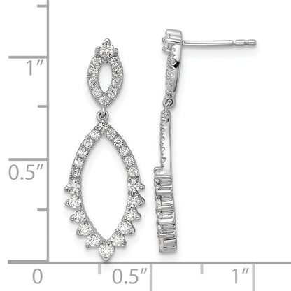 14K Weißgold Mode-Ohrhänger mit Stecker-Verschluss, 0,875 ct. Laborgezüchtete Diamanten VS/SI+ G+
