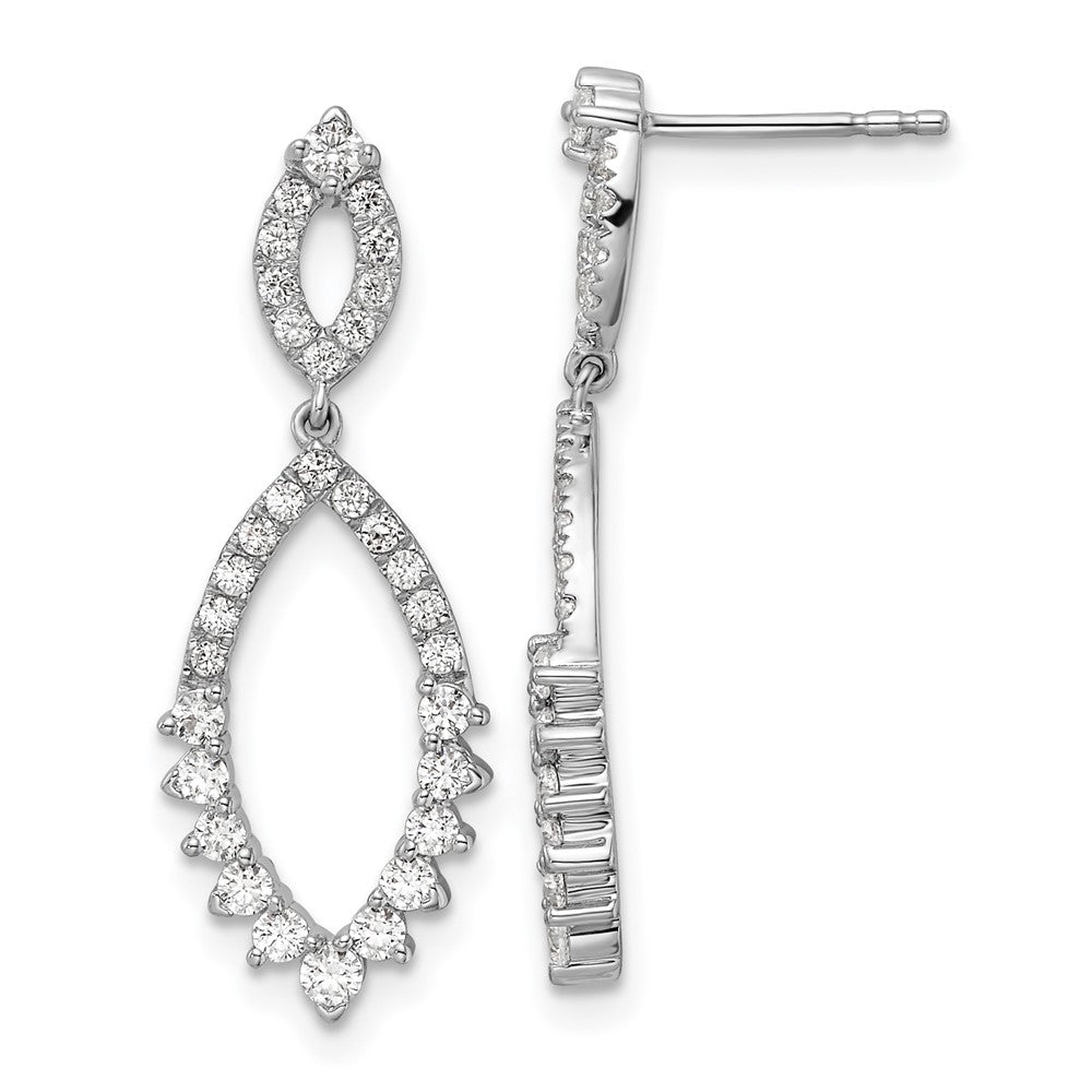14K Weißgold Mode-Ohrhänger mit Stecker-Verschluss, 0,875 ct. Laborgezüchtete Diamanten VS/SI+ G+