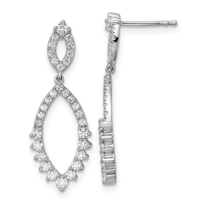14K Weißgold Mode-Ohrhänger mit Stecker-Verschluss, 0,875 ct. Laborgezüchtete Diamanten VS/SI+ G+