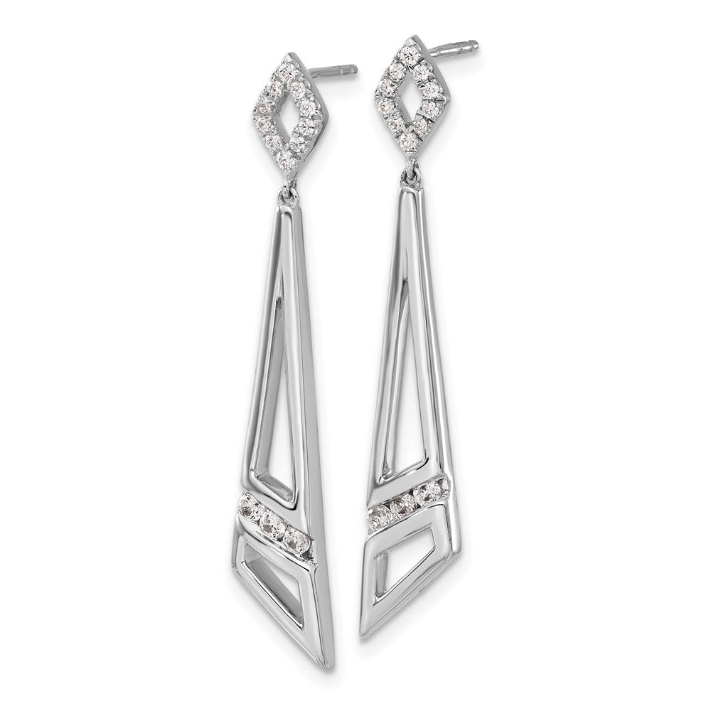 14K Weißgold Labor-Diamant VS/SI+ G+ Dreieck Ohrhänger mit Steckverschluss