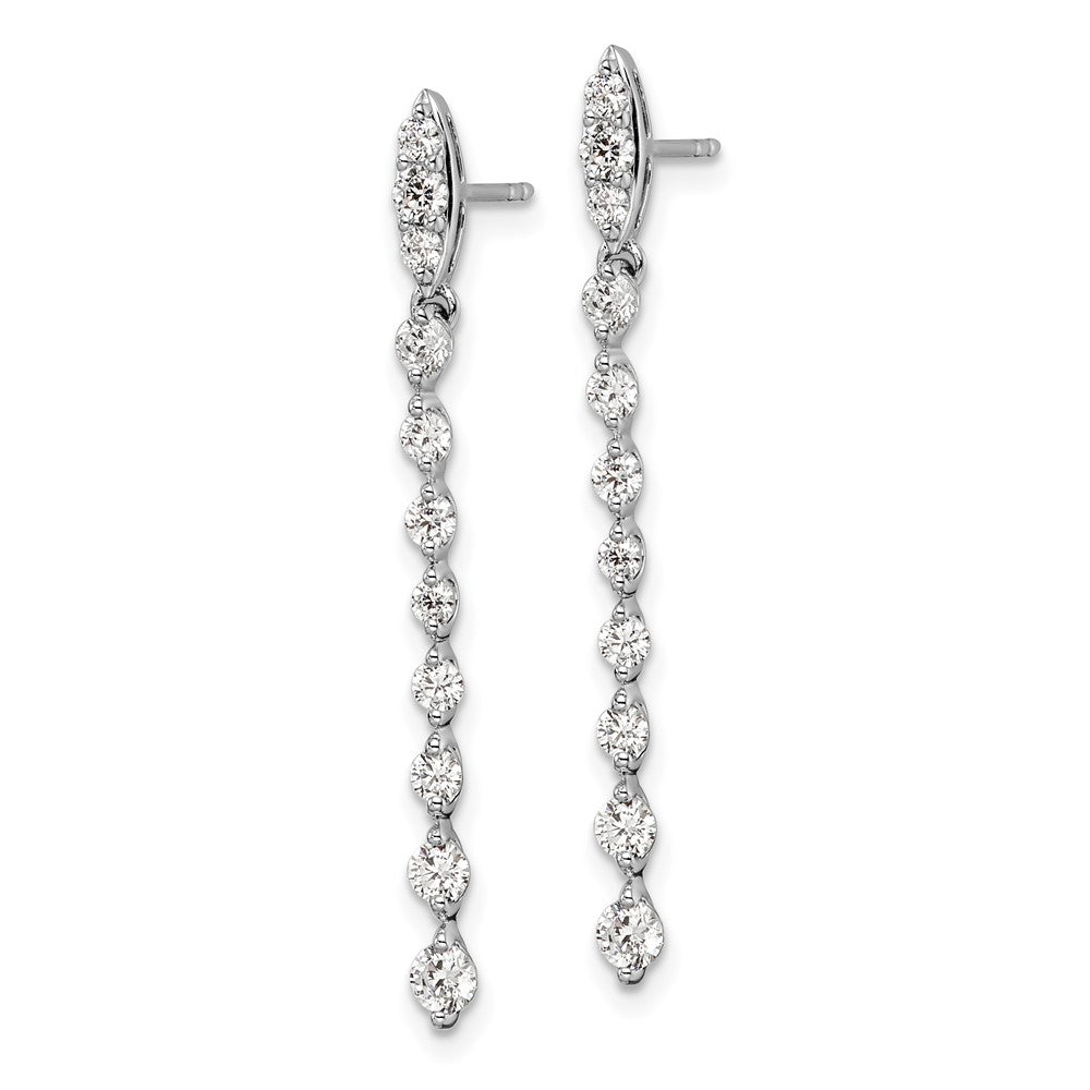 14K Weißgold Ohrhänger mit Stecker, 1 ct. laborgezüchteter Diamant, VS/SI+ G+