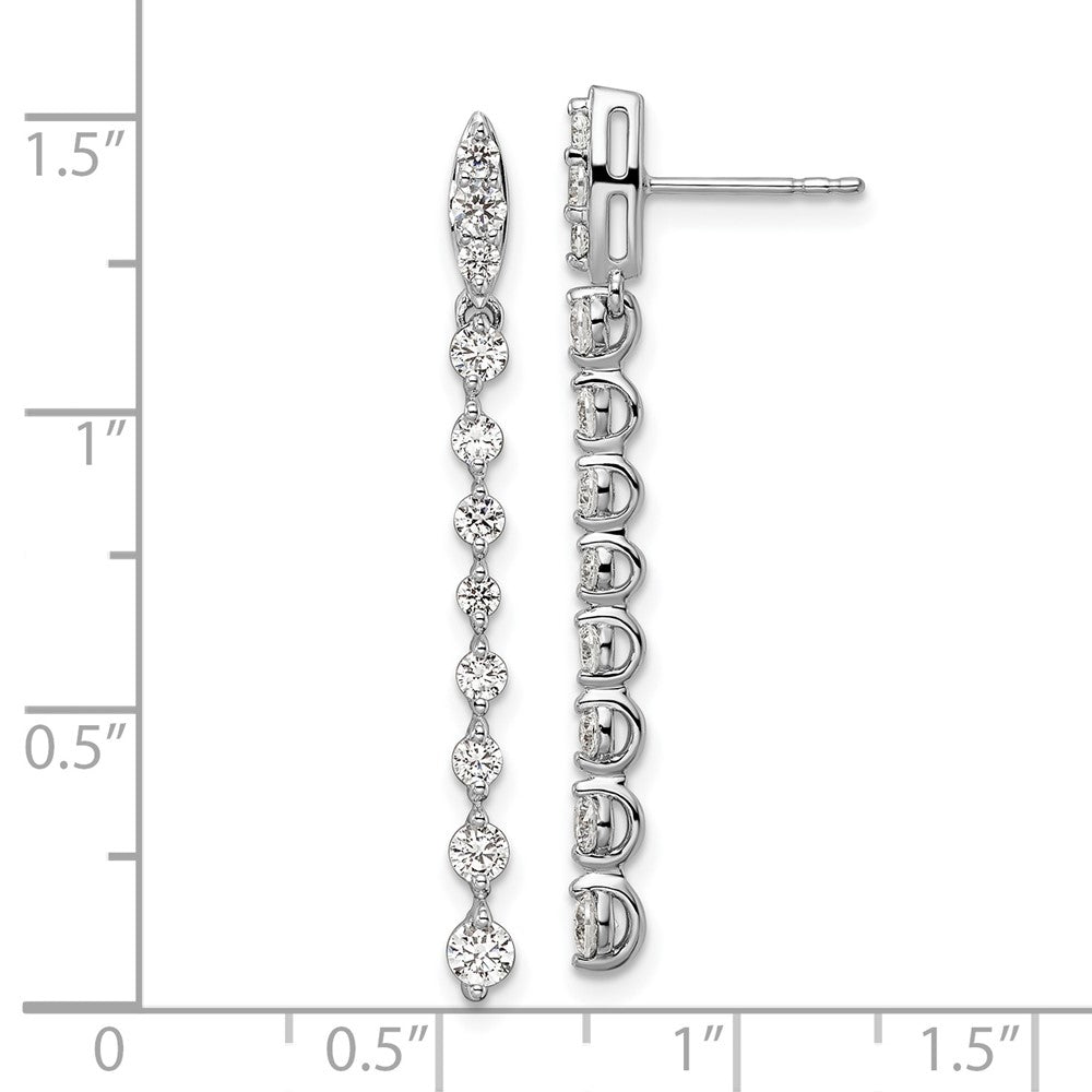 14K Weißgold Ohrhänger mit Stecker, 1 ct. laborgezüchteter Diamant, VS/SI+ G+