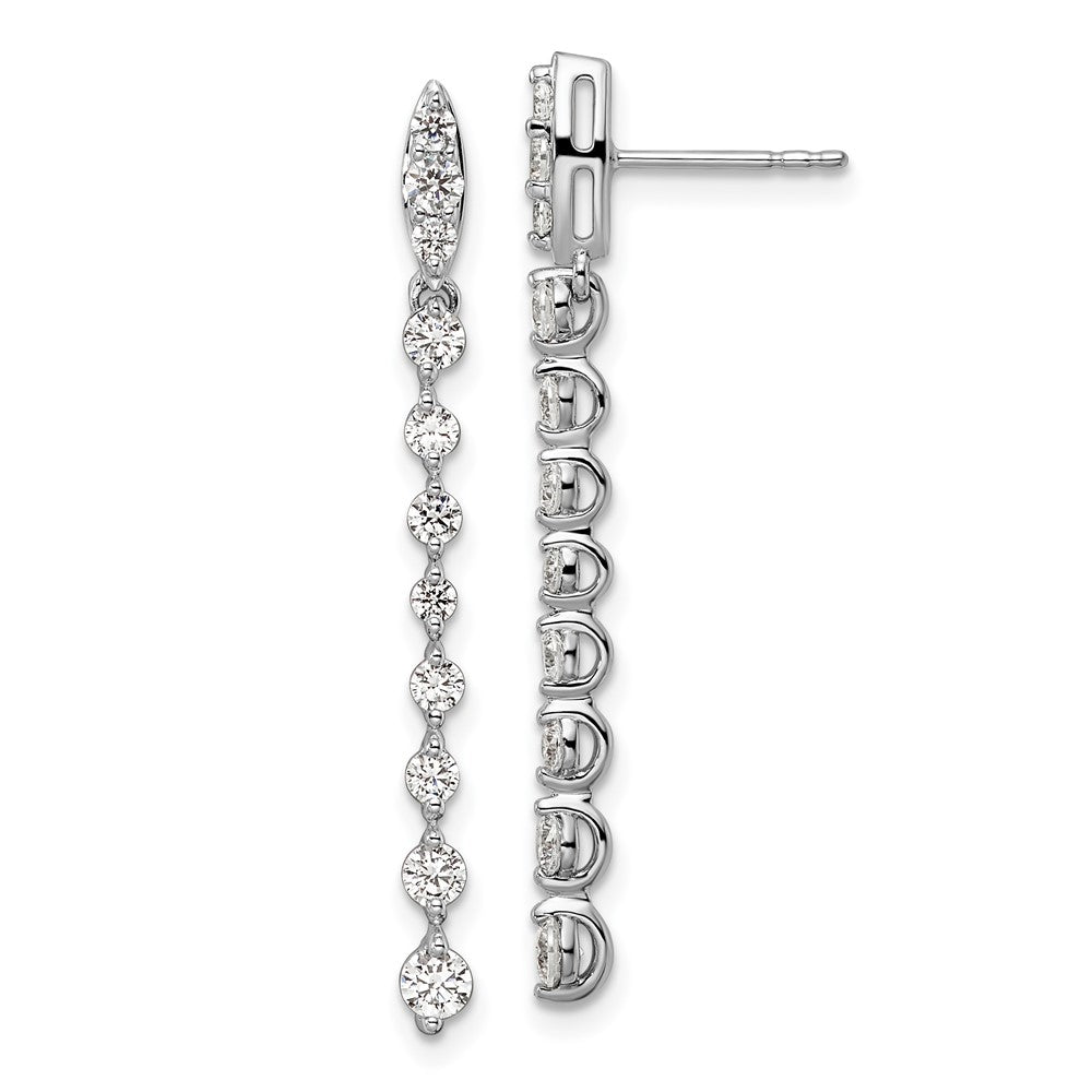 14K Weißgold Ohrhänger mit Stecker, 1 ct. laborgezüchteter Diamant, VS/SI+ G+