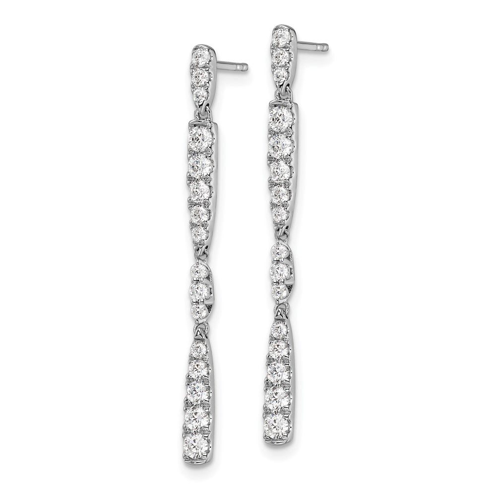14K Weißgold 1 ct. Labor gezüchteter Diamant VS/SI+ G+ Komplett-Ohrhänger mit Steckverschluss