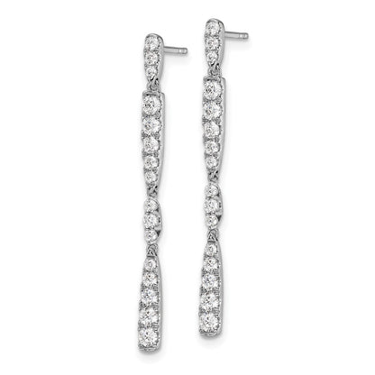 14K Weißgold 1 ct. Labor gezüchteter Diamant VS/SI+ G+ Komplett-Ohrhänger mit Steckverschluss