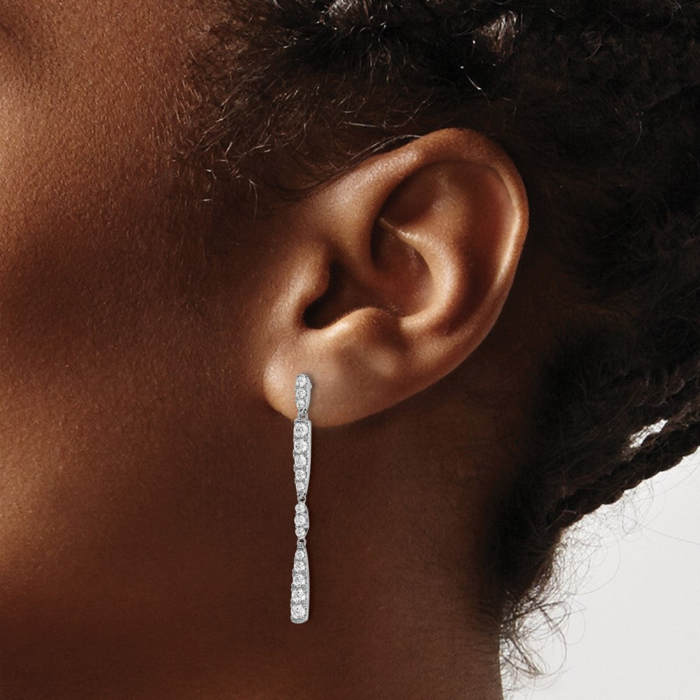14K Weißgold 1 ct. Labor gezüchteter Diamant VS/SI+ G+ Komplett-Ohrhänger mit Steckverschluss