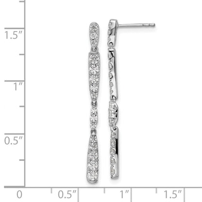 14K Weißgold 1 ct. Labor gezüchteter Diamant VS/SI+ G+ Komplett-Ohrhänger mit Steckverschluss