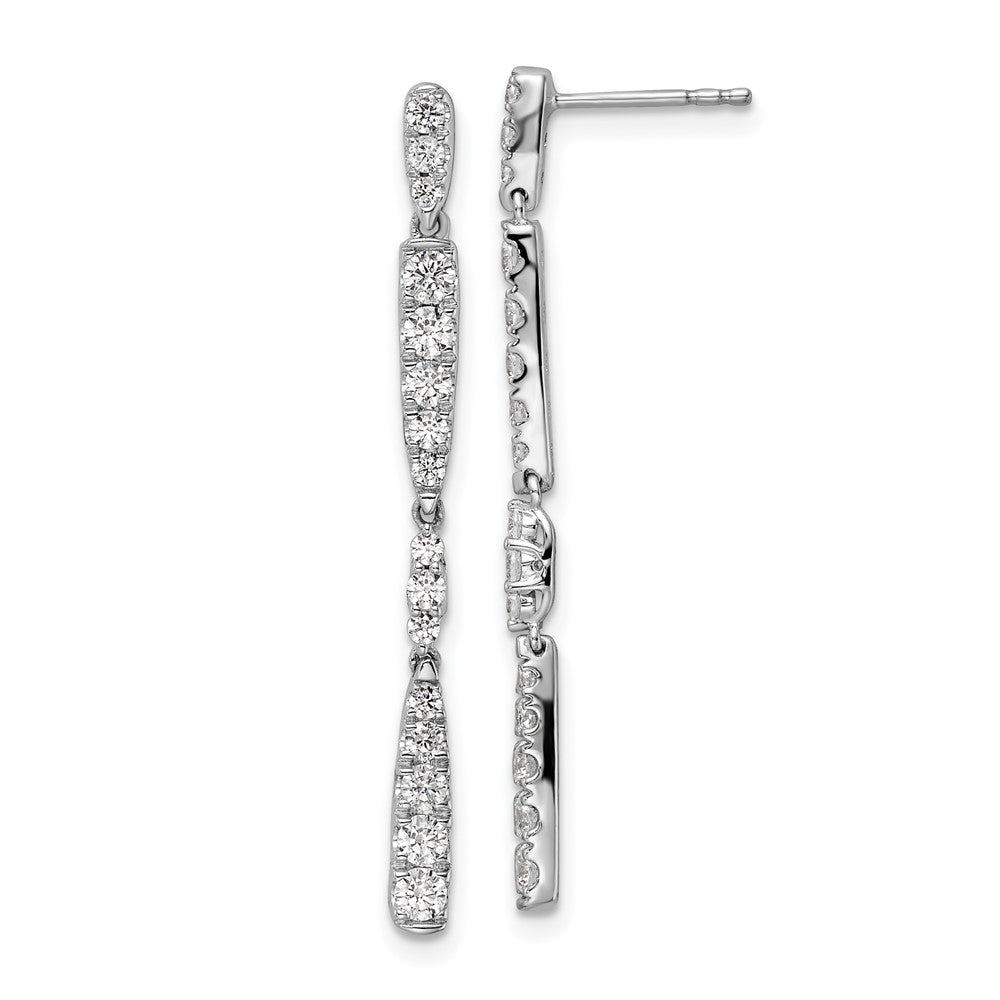14K Weißgold 1 ct. Labor gezüchteter Diamant VS/SI+ G+ Komplett-Ohrhänger mit Steckverschluss