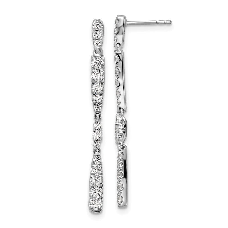 14K Weißgold 1 ct. Labor gezüchteter Diamant VS/SI+ G+ Komplett-Ohrhänger mit Steckverschluss