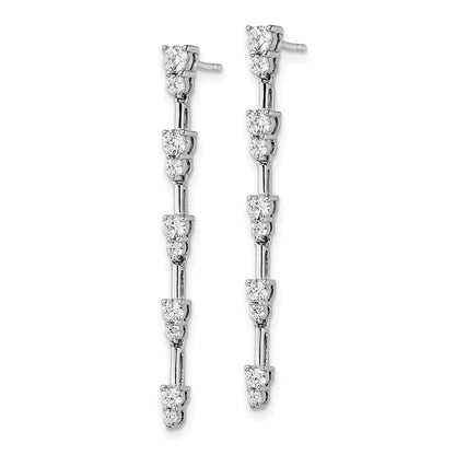 14K Weißgold Ohrhänger mit Stecker, im Labor gezüchtete Diamanten, 1 ct., VS/SI+ G+