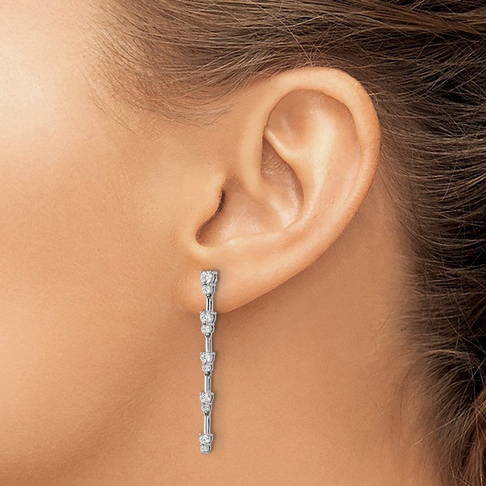 14K Weißgold Ohrhänger mit Stecker, im Labor gezüchtete Diamanten, 1 ct., VS/SI+ G+