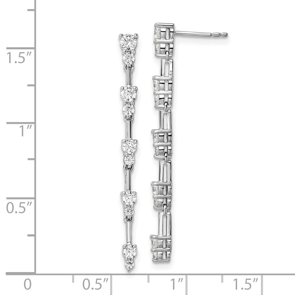 14K Weißgold Ohrhänger mit Stecker, im Labor gezüchtete Diamanten, 1 ct., VS/SI+ G+