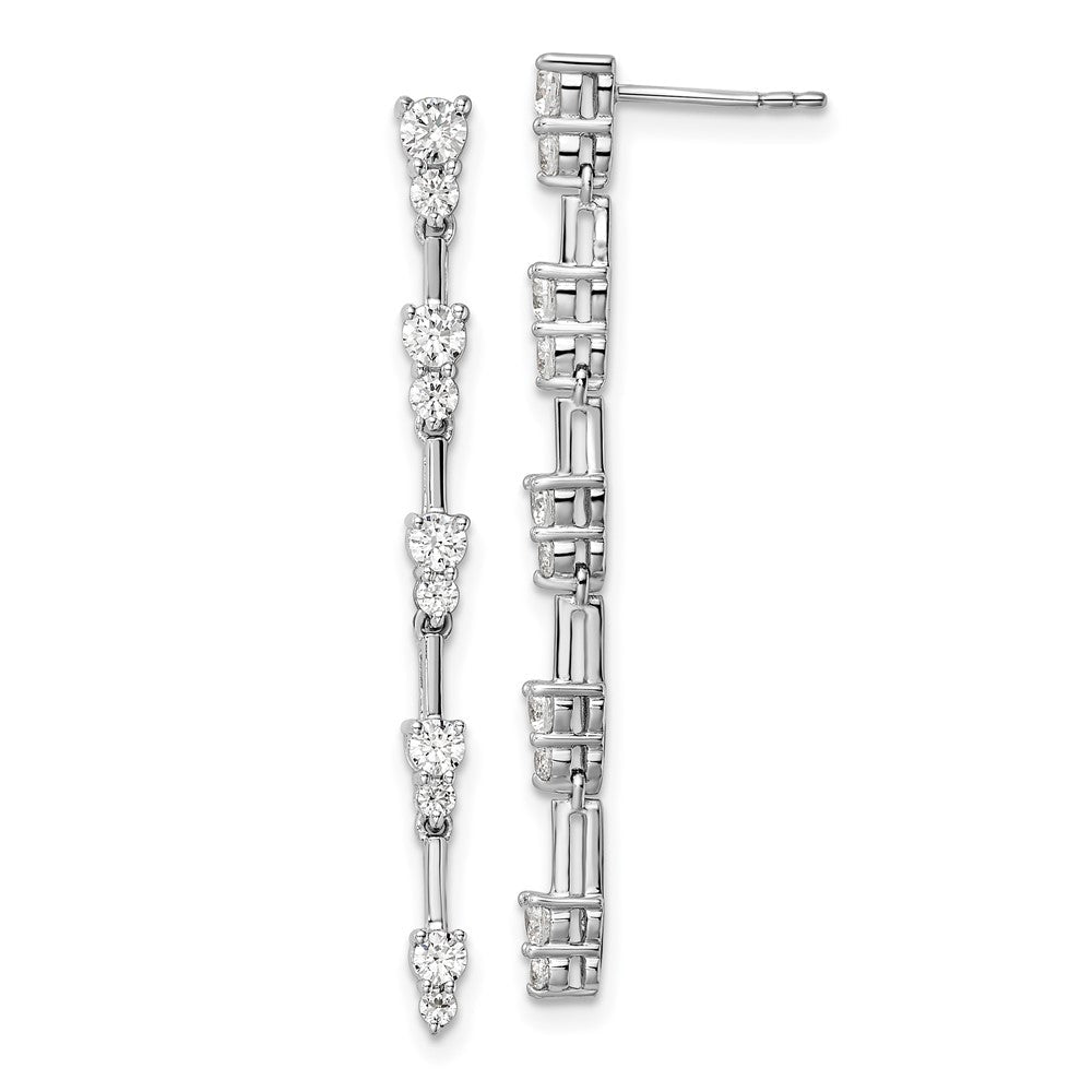 14K Weißgold Ohrhänger mit Stecker, im Labor gezüchtete Diamanten, 1 ct., VS/SI+ G+