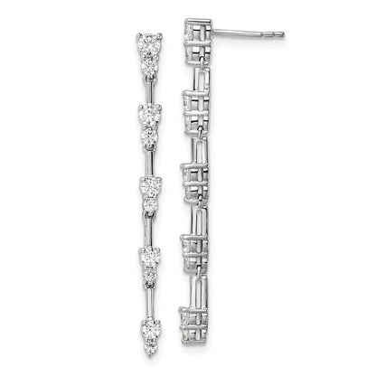 14K Weißgold Ohrhänger mit Stecker, im Labor gezüchtete Diamanten, 1 ct., VS/SI+ G+
