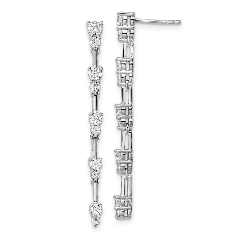 14K Weißgold Ohrhänger mit Stecker, im Labor gezüchtete Diamanten, 1 ct., VS/SI+ G+