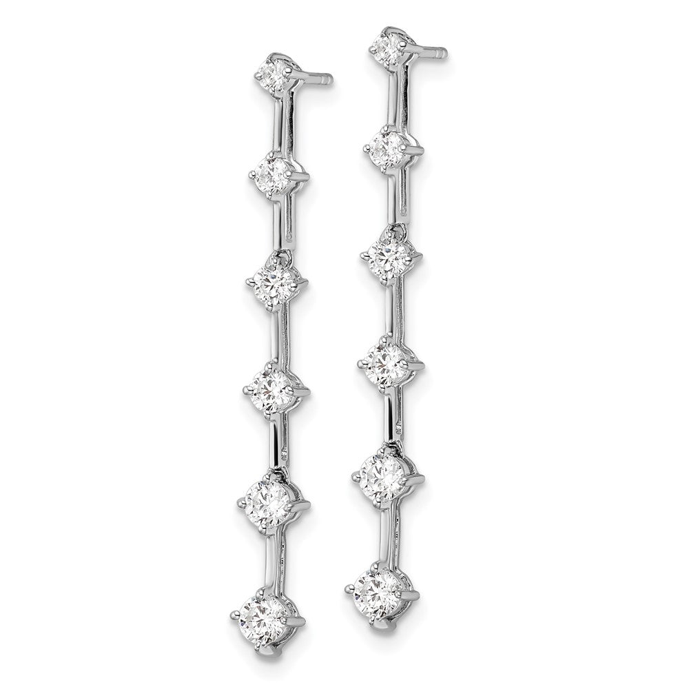 14K Weißgold 1 ct. Laborgezüchtete Diamant VS/SI+ G+ Sechs-Stein Ohrhänger-Ohrstecker