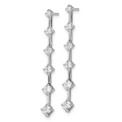 14K Weißgold 1 ct. Laborgezüchtete Diamant VS/SI+ G+ Sechs-Stein Ohrhänger-Ohrstecker